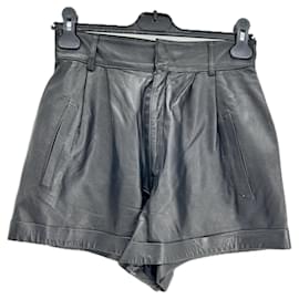 Autre Marque-Short en cuir-Black