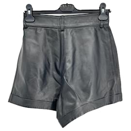 Autre Marque-Short en cuir-Black