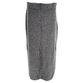Massimo Dutti Wollrock lang Grau Grau