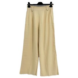 SéZane Yellow Viscose Darts Pants 36 Yellow