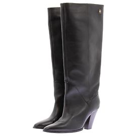 Tommy Hilfiger Black Leather Ankle Boots Size 38 Black