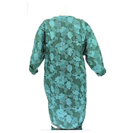 Lanvin-Blue green silk dress-Green