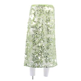 Baum und Pferdgarten Jupe transparentes à sequins verts Vert