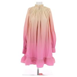 Lanvin-Bicolored satin dress-Pink