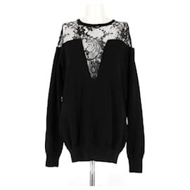 Givenchy Schwarzer Pullover mit Spitze Schwarz
