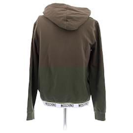 Moschino-Sweatshirt à zip et capuche kaki-Khaki