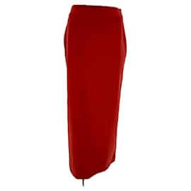 Autre Marque-Jupe en laine "Samos"-Red