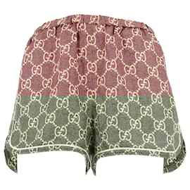 Gucci-Silk mini skirt-Dark red