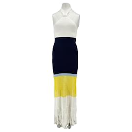 Autre Marque-Robe tricolore-White