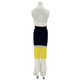 Autre Marque-Robe tricolore-White
