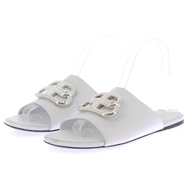 Balenciaga-Mules en cuir BB-White