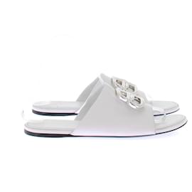 Balenciaga-Mules en cuir BB-White