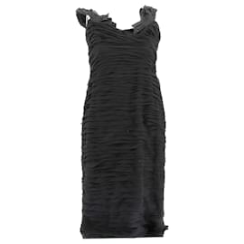 Louis Vuitton-Black silk dress-Black