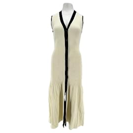 Autre Marque-Robe côtelée bicolore-Khaki