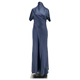 Autre Marque-Robe satinée marine-Navy blue