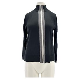 Autre Marque Pull à col roulé noir VAKKO avec rayure bicolore Noir
