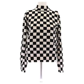 Céline Wollpullover Karomuster Schwarz Schwarz