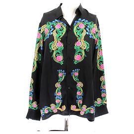 Versace Seidenhemd Schwarz