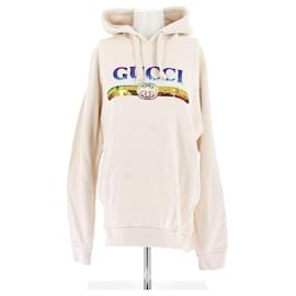 Gucci-Sweatshirt à capuche beige à strass-Camel