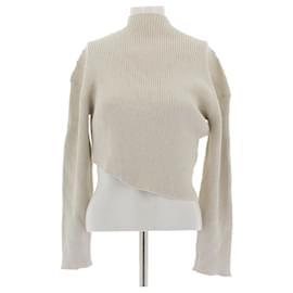 Maglione asimmetrico a coste The Row Camel Cammello
