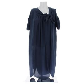 Miu Miu Vestido de seda marinho Azul marinho