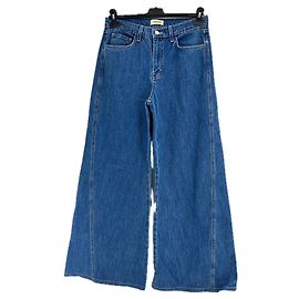 L'Agence Calça larga bruta Azul