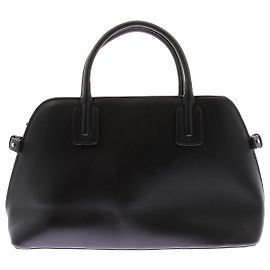 Mango Schwarze Lederhandtasche Schwarz