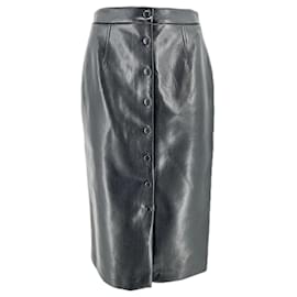 Autre Marque-Jupe en cuir synthétique-Black