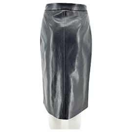 Autre Marque-Jupe en cuir synthétique-Black