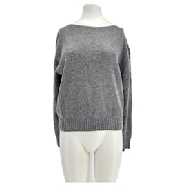 Massimo Dutti-Pull en laine gris-Grey