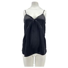 Autre Marque Camisole de seda preta CAMI Preto