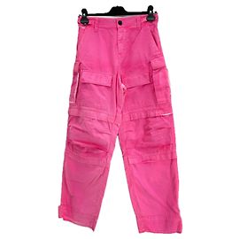 Autre Marque Calça cargo DARKPARK rosa fúcsia algodão Rosa