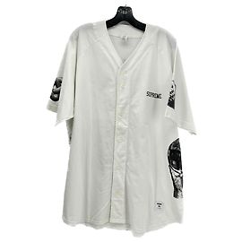 Supreme Maglietta da Baseball Bianca Bianco