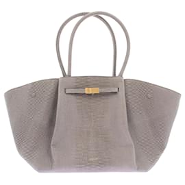 Autre Marque-Embossed leather bag 'The New York'-Grey
