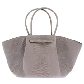 Autre Marque-Embossed leather bag 'The New York'-Grey