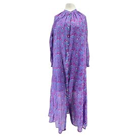 Vestido maxi estampado roxo e rosa Attic and Barn Roxo