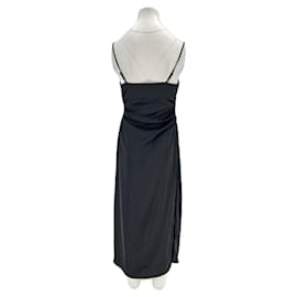 Autre Marque-Robe satinée noire-Black