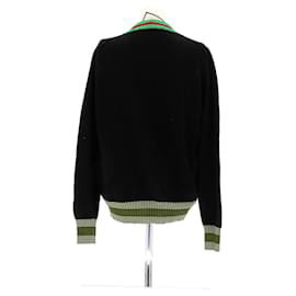Gucci-Cardigan noir et vert-Black