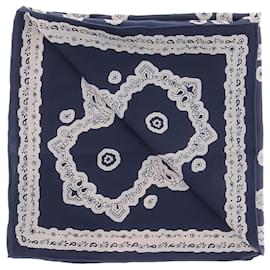 Autre Marque-Carré de soie marine-Navy blue