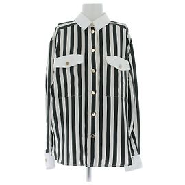 Saint Laurent Camicia di seta a righe Nero