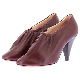 Céline Escarpins en cuir bordeaux Bordeaux