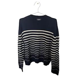 Autre Marque-A.P.C. striped sweater M-Navy blue