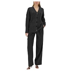Theory-Theory long-sleeved cable-knit cardigan M-Dark grey