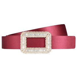 Cinto Pilgrim de cetim e couro Roger Vivier em rosa 90cm Rosa
