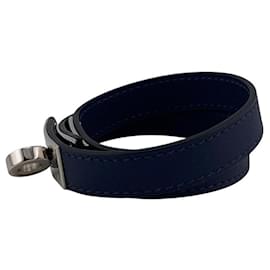 Hermès-Hermes W Kelly Double Tour Bracelet Ankle Bangle-Navy blue