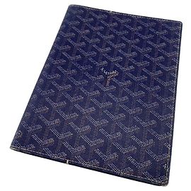Goyard Herringbone Notebook Cover White Blue Eggshell