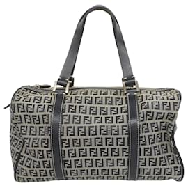 Fendi-Sac à main en toile nylon Zucchino bleu marine de Fendi-Bleu Marine