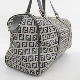 Fendi-Sac à main en toile nylon Zucchino bleu marine de Fendi-Bleu Marine