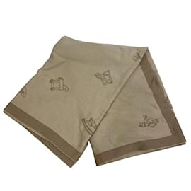 Hermès-Hermes Adada Beige Cotton Stole-Beige