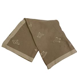 Hermès-Hermes Adada Beige Cotton Stole-Beige